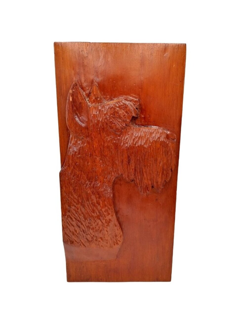 Scottie Dog Carving Scottish Terrier OOAK Westie West Highland Carved Folk Art C